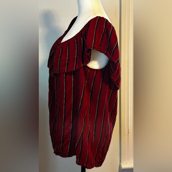 Kismet Red and Black Striped Blouse - Picture 5 of 8
